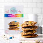 Kids enjoying homemade rainbow chip monster cookies – family-friendly, gluten-free treat