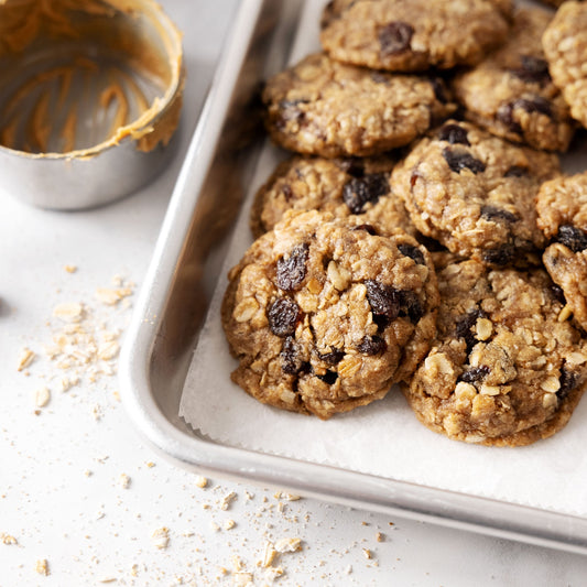 “Creamy nut butter blended into gluten-free cookie dough – rich flavor and smooth texture”