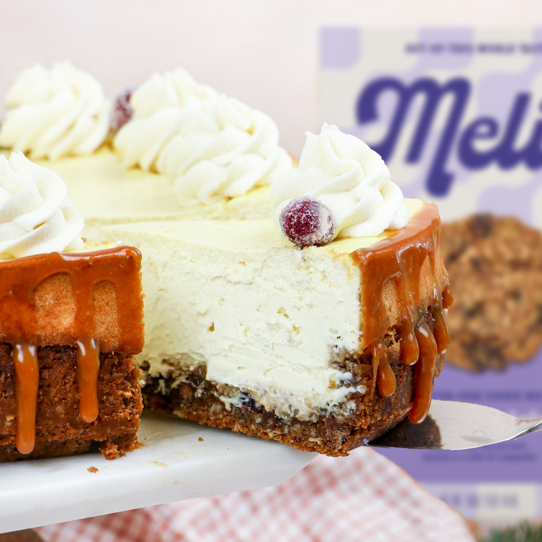Festive Vanilla Yogurt Cheesecake with Gluten-Free Oat Cookie Crust