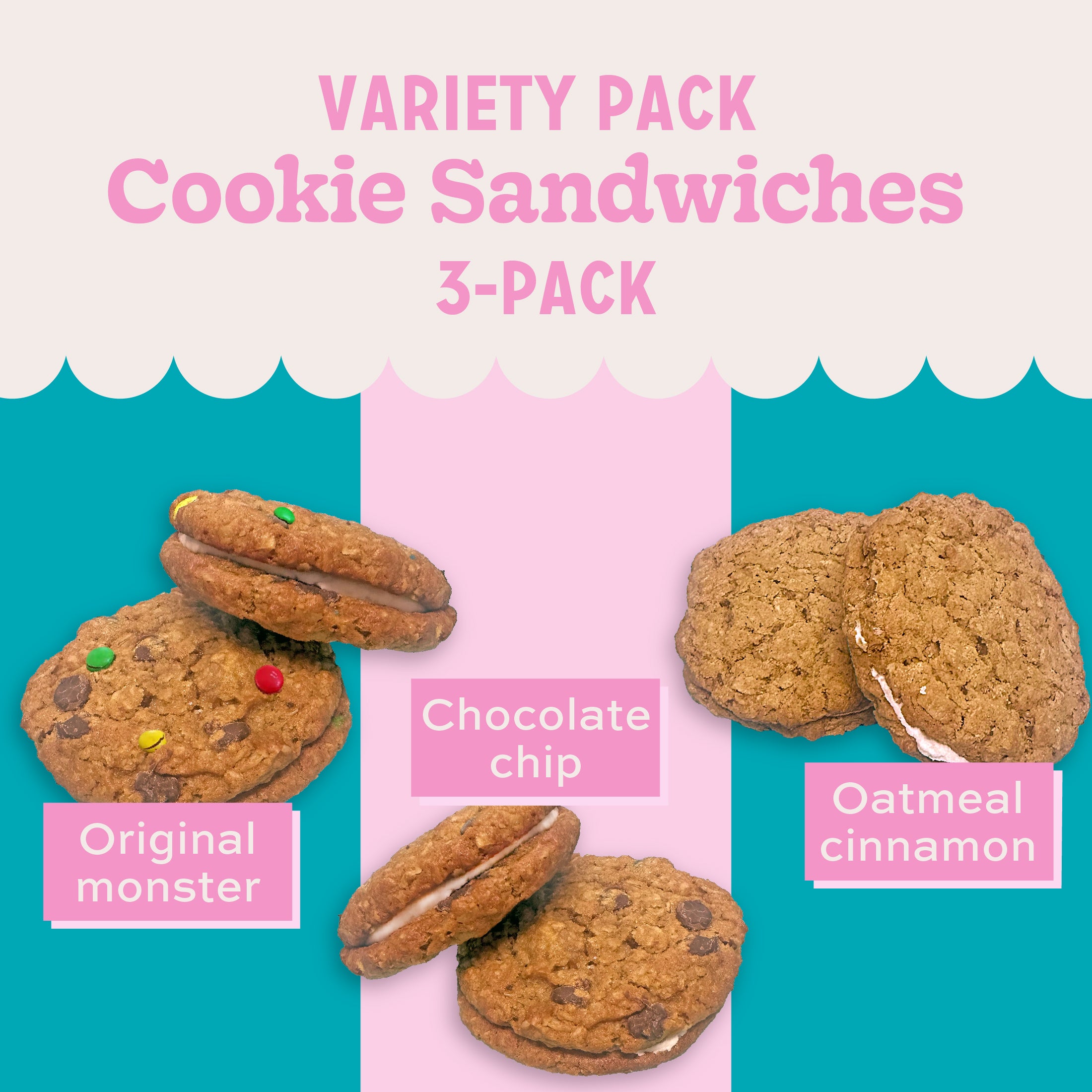 Variety Pack Cookie Sandwiches - 3 Pack