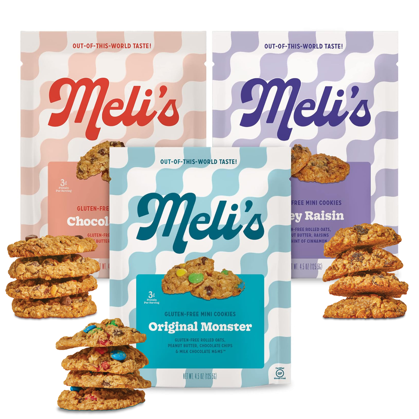 Variety Pack Minis- OG Monster, Chocolate Chip, Oatey Raisin 3-Pack